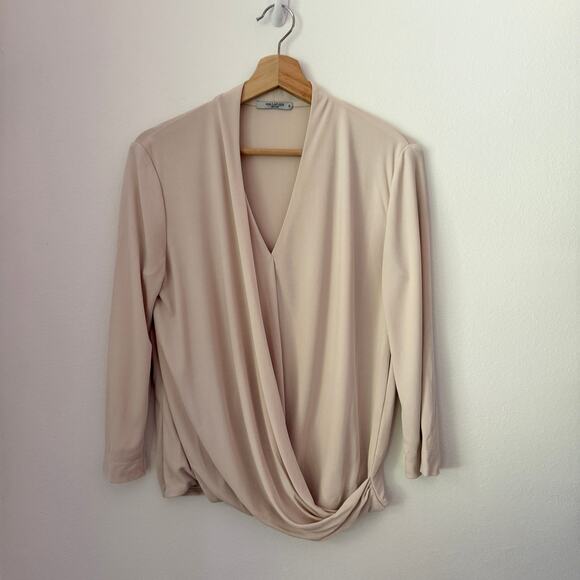 MM Lafleur Deneuve Crepe Wrap Blouse Sz Medium - Picture 3 of 10